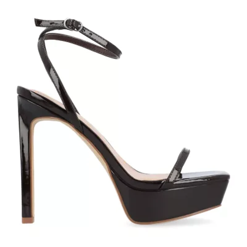 Journee Collection Telilah Womens Square Open Toe Wedge Heel Pumps