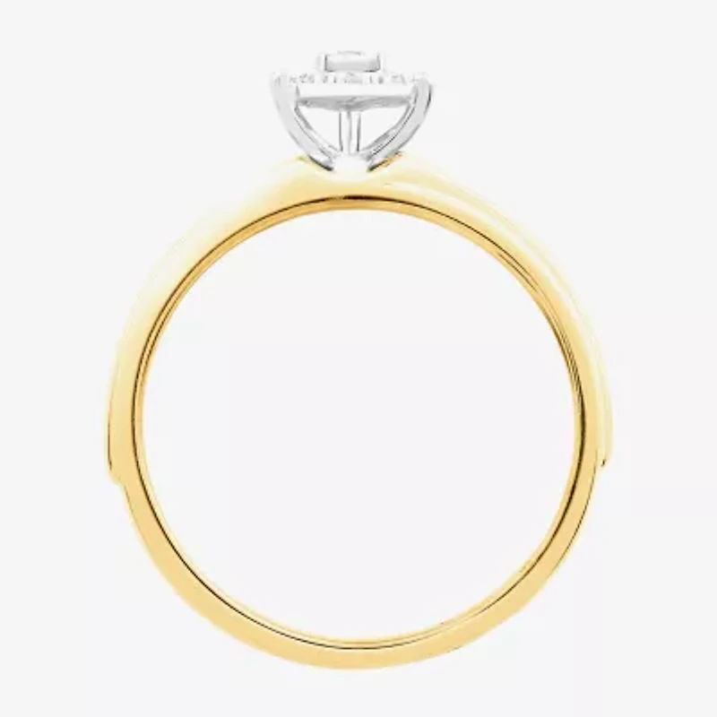 3PC His and Hers Trio Wedding Set Featuring 1/ CT.T.W. Natural Diamond Womens Bridal Set and Mens Wedding Band in 10K or 14K Two Tone Gold