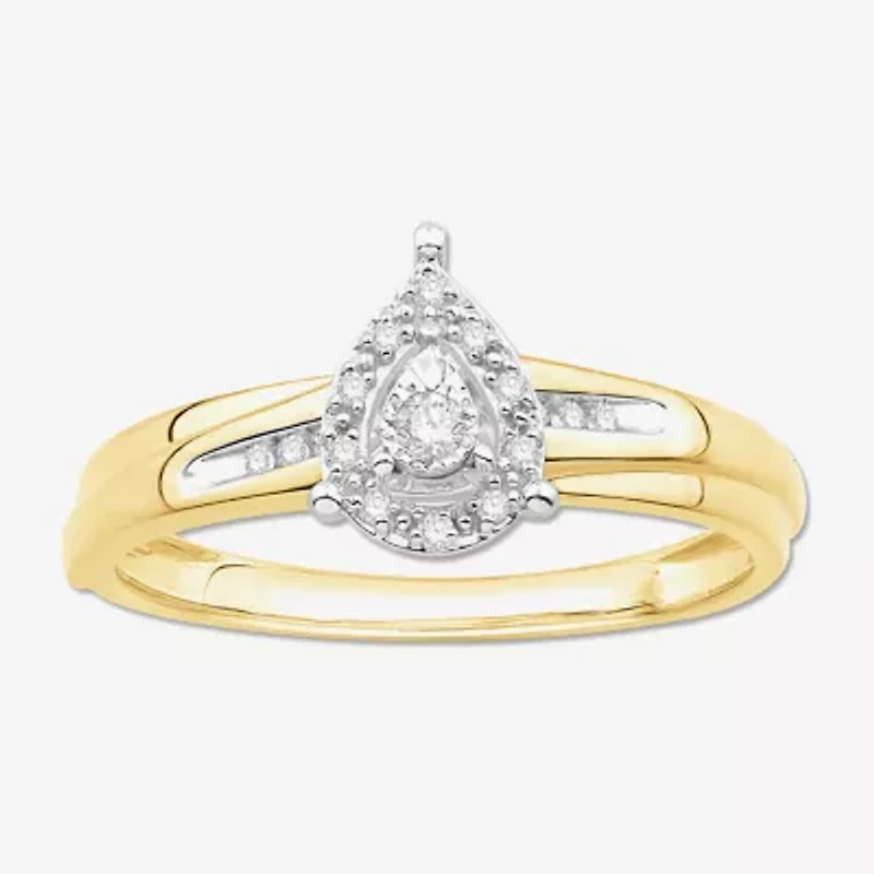3PC His and Hers Trio Wedding Set Featuring 1/ CT.T.W. Natural Diamond Womens Bridal Set and Mens Wedding Band in 10K or 14K Two Tone Gold