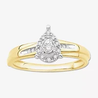 3PC His and Hers Trio Wedding Set Featuring 1/ CT.T.W. Natural Diamond Womens Bridal Set and Mens Wedding Band in 10K or 14K Two Tone Gold