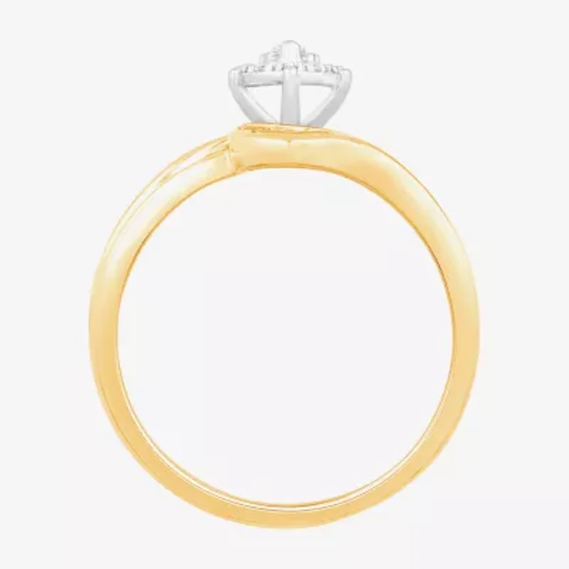 3PC Trio Set Featuring 1/2 CT.T.W. Natural Diamond 10K or 14K Gold Womens Yellow Bridal Set and Mens Two-Tone Wedding Band