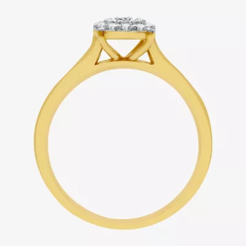 I Said Yes (H-I / I1) Womens 3/8 CT. T.W. Lab Grown White Diamond 14K Gold Over Silver Sterling Round Halo Bridal Set