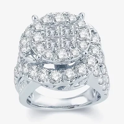 5 CT.T.W. Natural Diamond 14K White Gold Engagement Ring