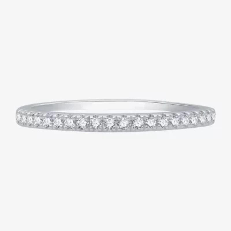 (H-I / Si1-Si2) Womens 1 CT. T.W. Lab Grown White Diamond 10K Gold Cushion Side Stone Halo Bridal Set