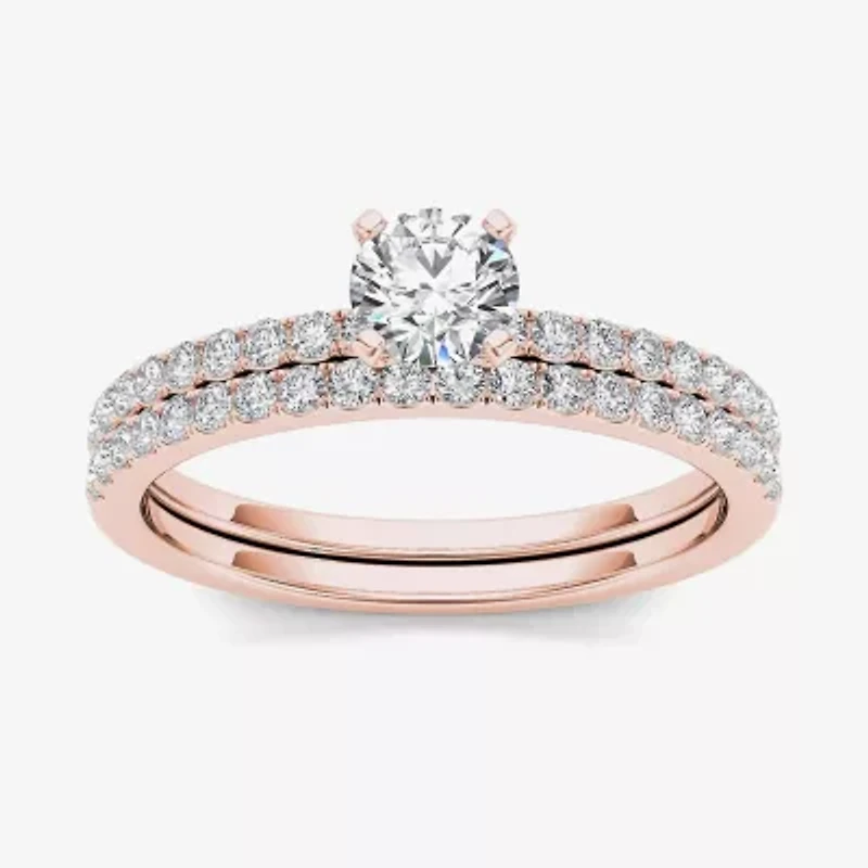 CT.T.W. Natural Diamond 14K Rose Gold Bridal Ring Set