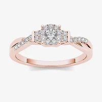 1/4 CT.T.W. Natural Diamond 10K Rose Gold Engagement Ring