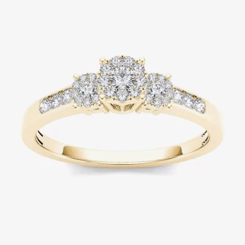 1/3 CT.T.W. Natural Diamond 10K Yellow Gold Engagement Ring