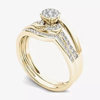 1/3 CT.T.W. Natural Diamond 10K Yellow Gold Bridal Set