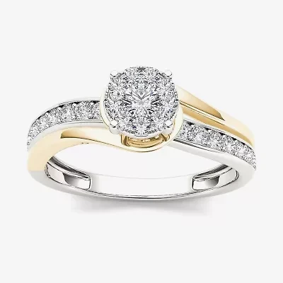 3/8 CT.T.W. Natural Diamond 10K Two-Tone Gold Engagement Ring
