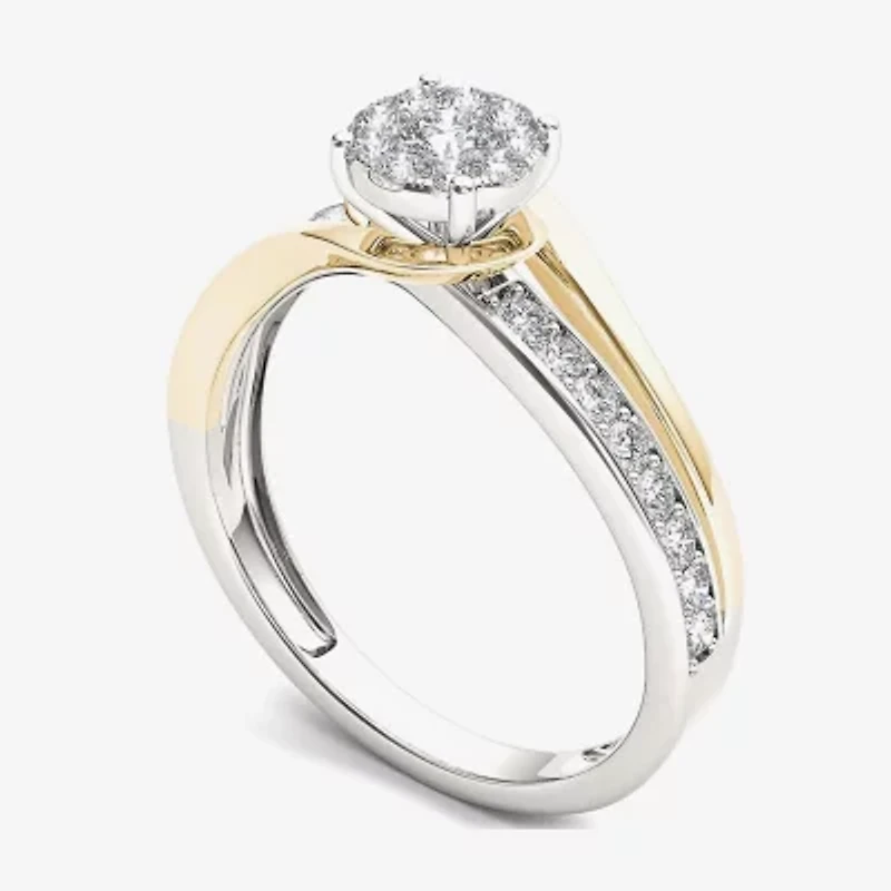 3/8 CT.T.W. Natural Diamond 10K Two-Tone Gold Engagement Ring