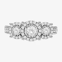 (I / SI2) Love Lives Forever Womens 1 CT. T.W. Lab Grown White Diamond 10K or 14K Gold Round 3-Stone Engagement Ring