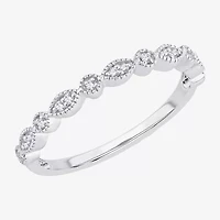 Womens Diamond Accent Natural White 10K Gold Wedding Band