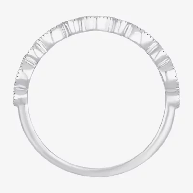 Womens Diamond Accent Natural White 10K Gold Wedding Band