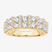 Womens 2 CT. T.W. Natural White Diamond 10K Gold Anniversary Wedding Band