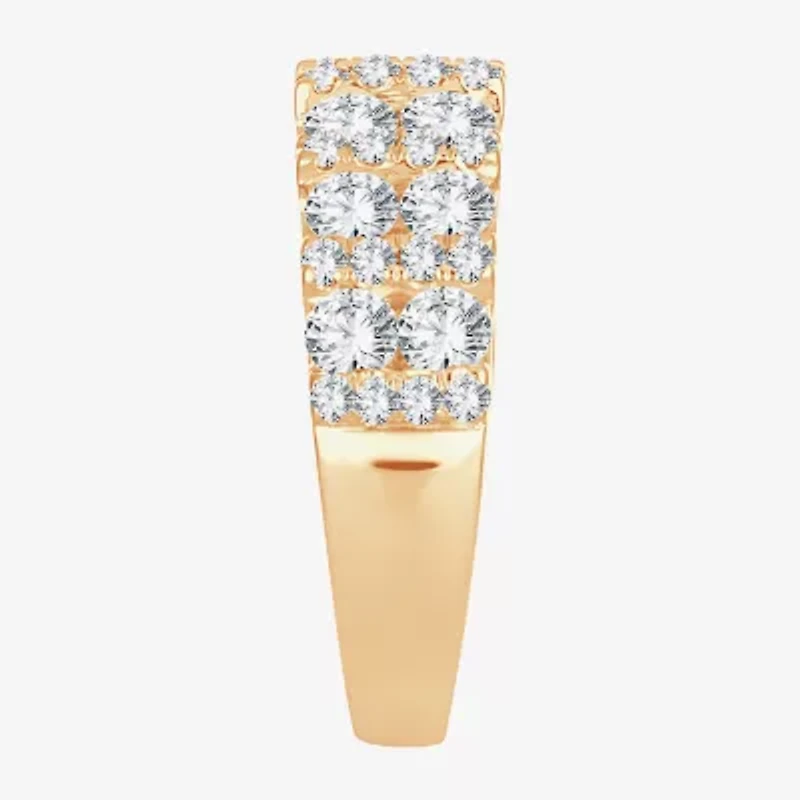 Womens 2 CT. T.W. Natural White Diamond 10K Gold Anniversary Wedding Band