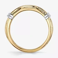 Mens 7.5MM 1/4 CT. T.W. Natural White Diamond 10K Two Tone Gold Wedding Band