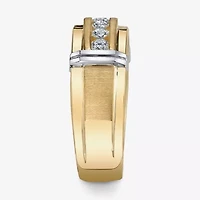 Mens 7.5MM 1/4 CT. T.W. Natural White Diamond 10K Two Tone Gold Wedding Band