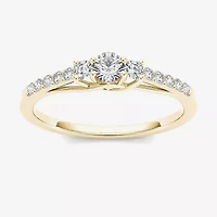 1/3 CT.T.W. Natural Diamond 10K Yellow Gold 3-Stone Engagement Ring