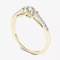 1/3 CT.T.W. Natural Diamond 10K Yellow Gold 3-Stone Engagement Ring