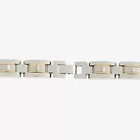 Mens Stainless Steel with Gold-Tone IP Link Bracelet