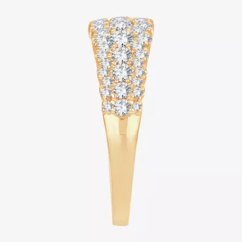 Womens 1 1/ CT. T.W. Natural White Diamond 10K Gold Anniversary Band