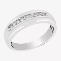 Mens 7MM 1/4 CT. T.W. Natural White Diamond 10K Gold Wedding Band