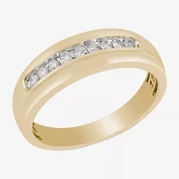 Mens 7MM 1/4 CT. T.W. Natural White Diamond 10K Gold Wedding Band