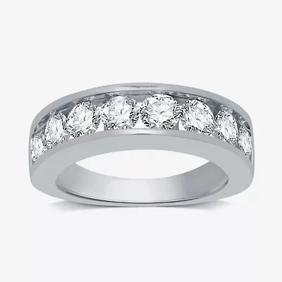 Deluxe Collection Womens 3MM 2 CT. T.W. Natural White Diamond 14K Gold Wedding Band