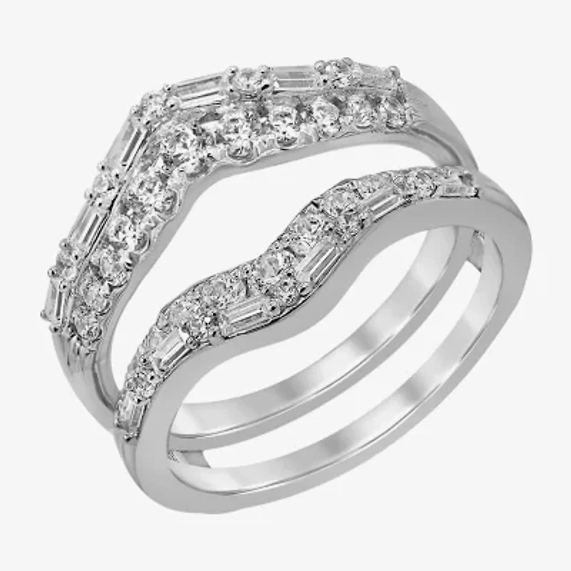 Womens 1 CT. T.W. Natural White Diamond 14K Gold Ring Guard