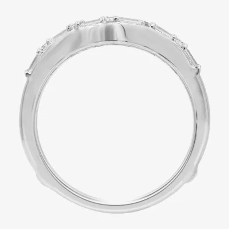 Womens 1 CT. T.W. Natural White Diamond 14K Gold Ring Guard