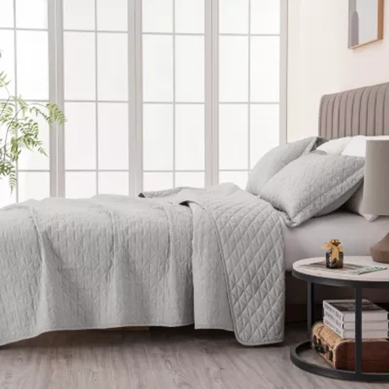 Linery Crushed Microfiber Reversible Quilt Set