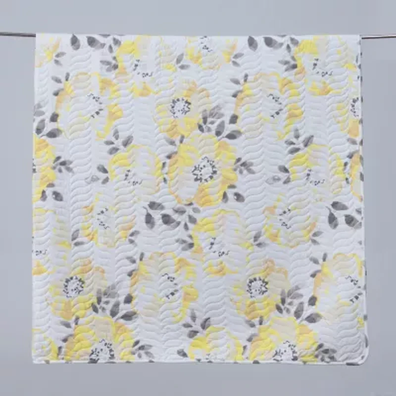 Linery Watercolor Flowers Reversible Quilt Set