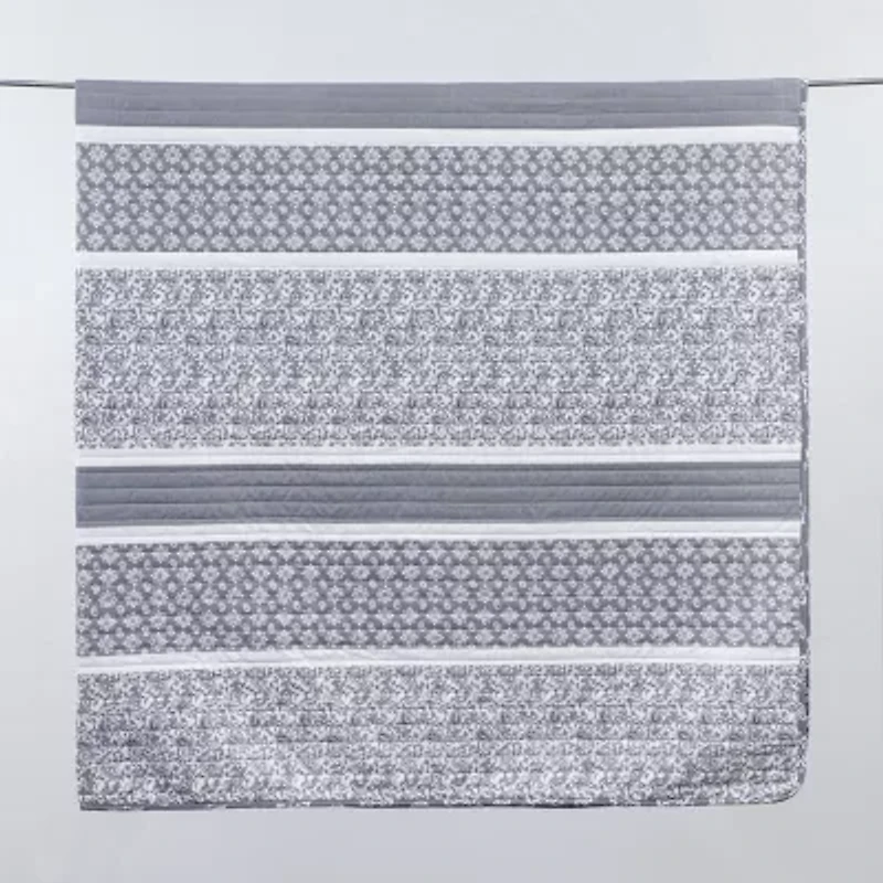 Linery Stripe Paisley Reversible Quilt Set