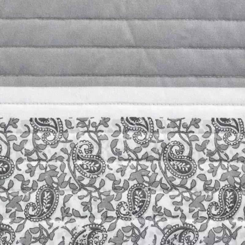 Linery Stripe Paisley Reversible Quilt Set