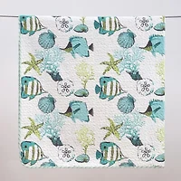 Linery Fish Coral Reversible Quilt Set