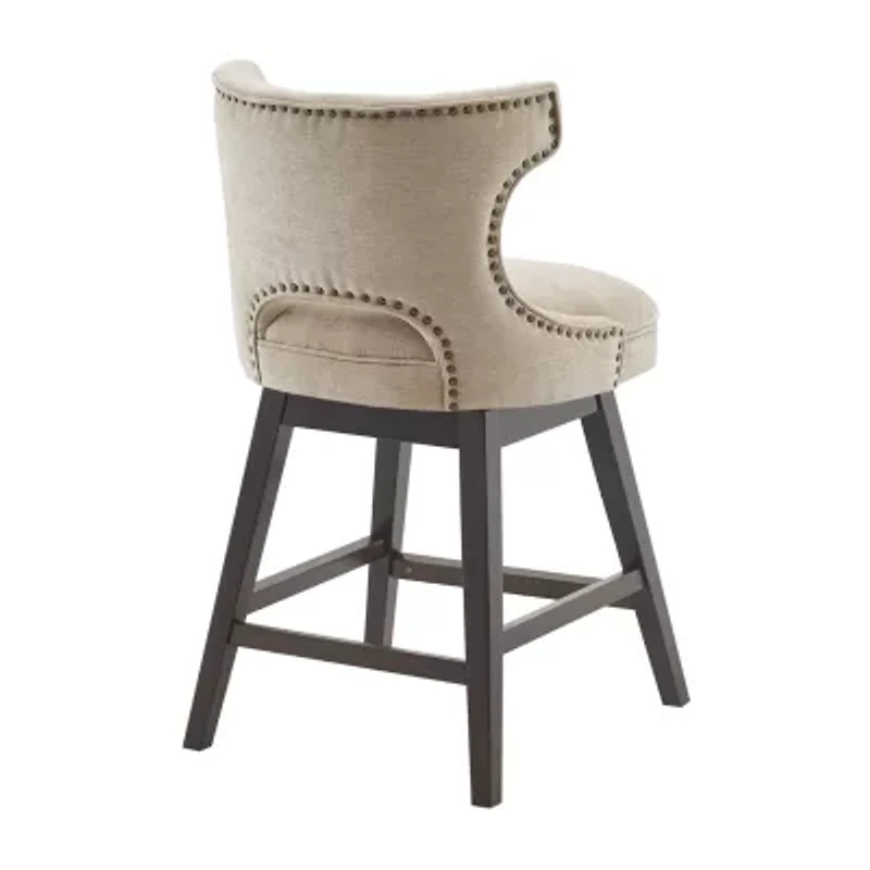 Madison Park Janet Counter Height Upholstered Swivel Bar Stool