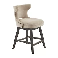 Madison Park Janet Counter Height Upholstered Swivel Bar Stool