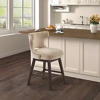 Madison Park Janet Counter Height Upholstered Swivel Bar Stool
