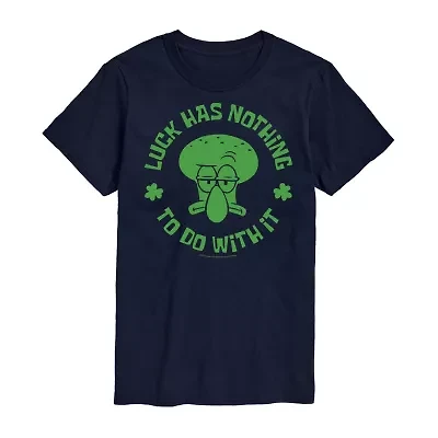 Mens Short Sleeve St. Patrick's Day Spongebob Graphic T-Shirt