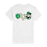 Mens Short Sleeve St. Patrick's Day Mickey Mouse Graphic T-Shirt