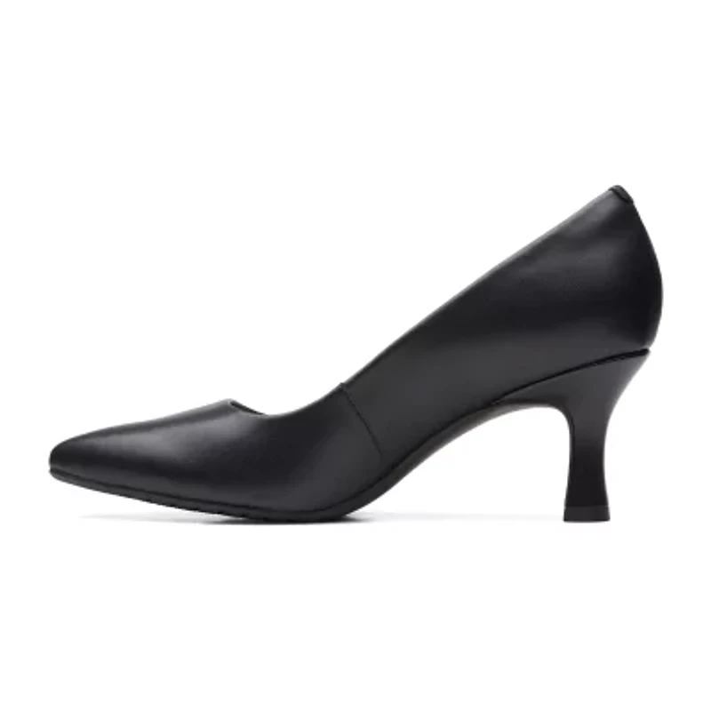 Clarks Katleyna Gem Womens Round Closed Toe Flared Heel Pumps