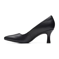 Clarks Katleyna Gem Womens Round Closed Toe Flared Heel Pumps