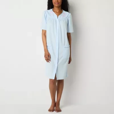 Adonna Womens Waffle Short Sleeve Long Length Robe