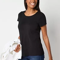 St. John's Bay Womens Crew Neck Short Sleeve T-Shirt