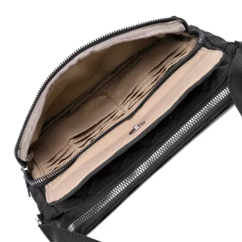 Julia Buxton Nylon Organizer Crossbody Messenger Bag