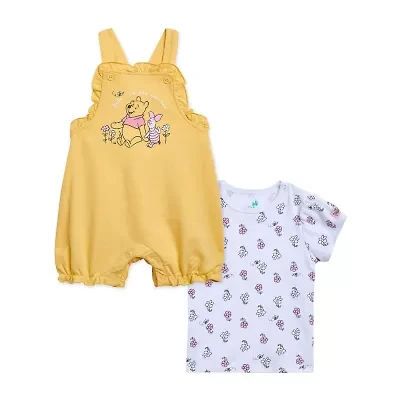 Disney Baby Girls 2-pc. Winnie The Pooh Shortall Set
