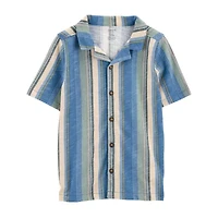 Carter's Little & Big Kid Boys Short Sleeve Fitted Sleeve Regular Fit Button-Down Shirt