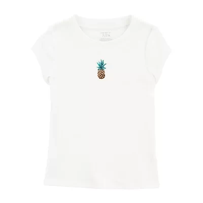Carter's Little & Big Kid Girls Round Neck Short Sleeve Regular Fit Graphic T-Shirt