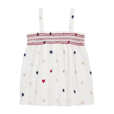 Carter's Americana Toddler Girls Square Neck Sleeveless Tank Top