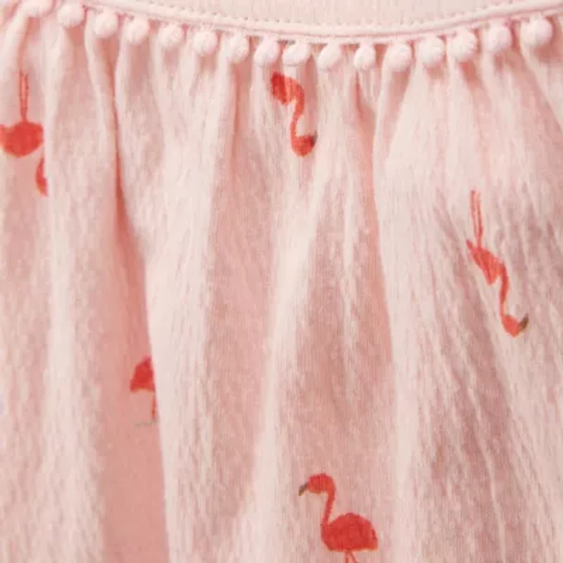 Carter's Flamingo Toddler Girls Square Neck Sleeveless Tank Top